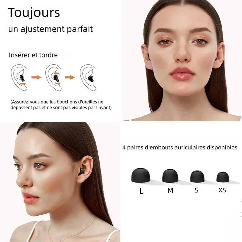 Bouchons d'Oreilles Anti-Bruit Réutilisables - Ronflements & Concentration