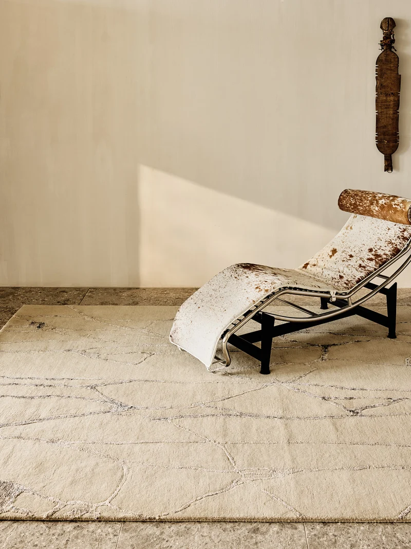 Tapis Craquel gris creme