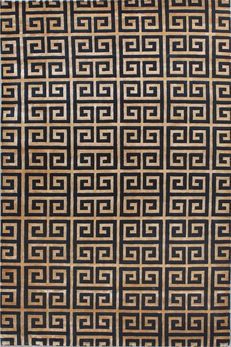 Tapis Labyrinth II noir & or
