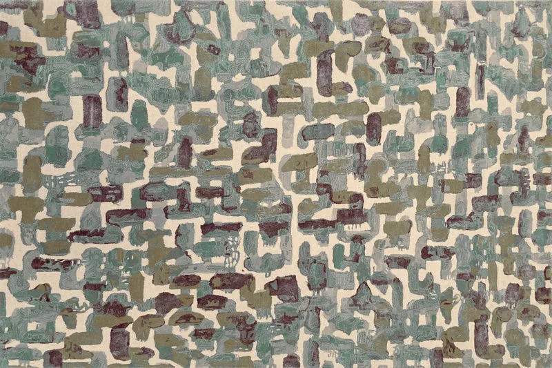 Tapis Cities vert de gris