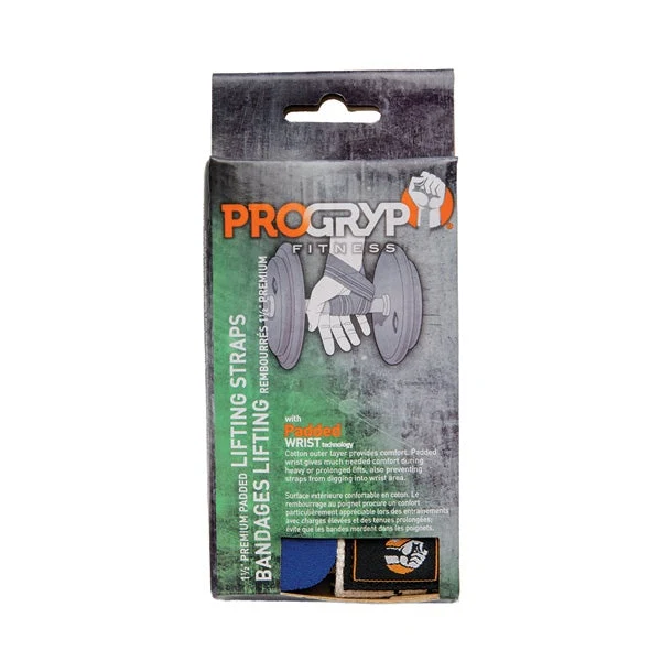 Progryp Pro-5 1 1/2" COTTON PADDED LIFTING STRAPS (NOIR)