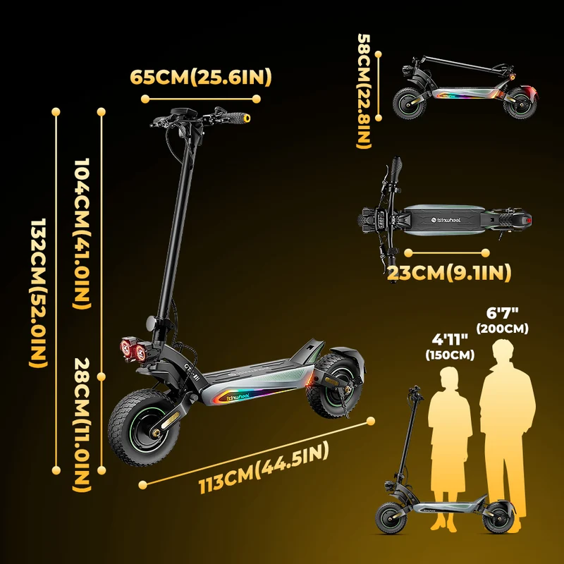 isinwheel® GT4S Trottinette Électrique Tout-Terrain 1200W