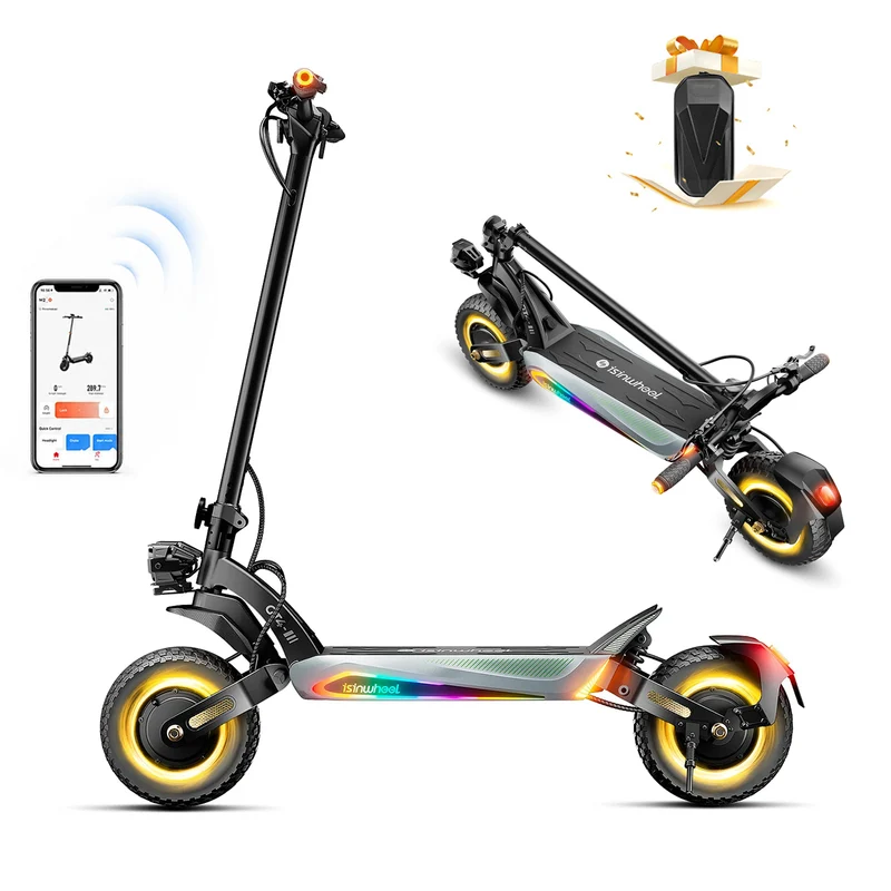 isinwheel® GT4S Trottinette Électrique Tout-Terrain 1200W