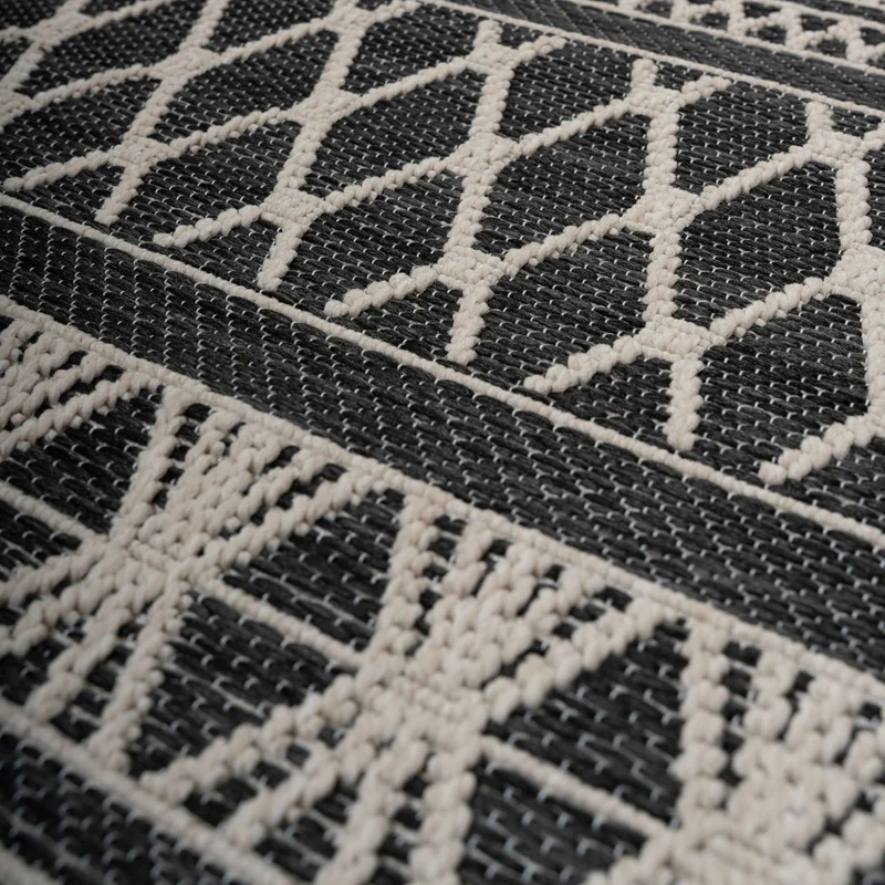 Tapis noir et blanc Estiveo