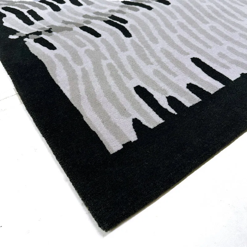 Tapis noir et gris Ether