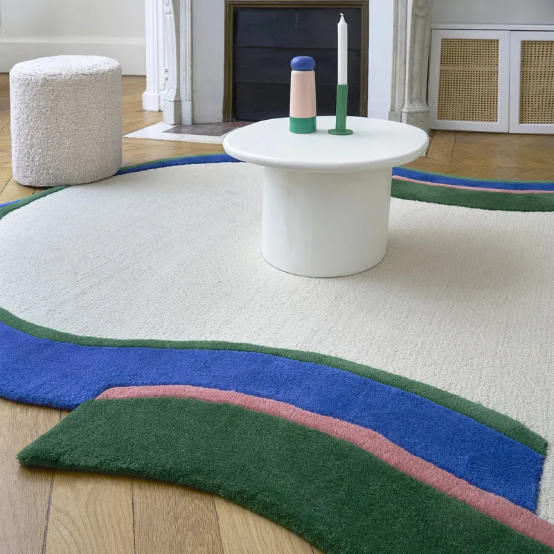 Tapis bleu Ruban