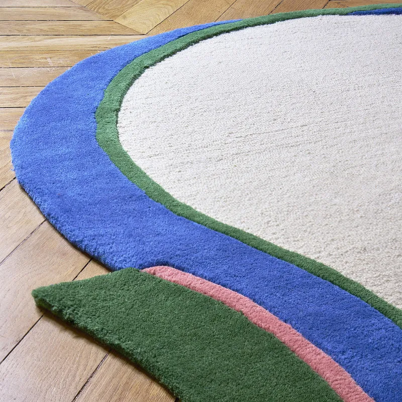 Tapis bleu Ruban