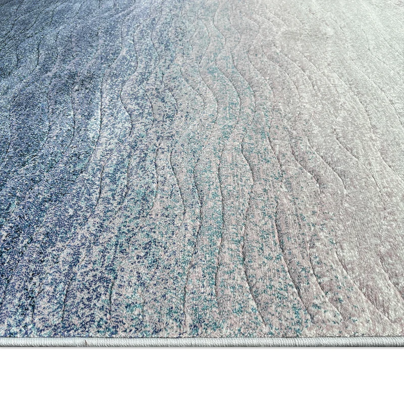 Tapis bleu Waves
