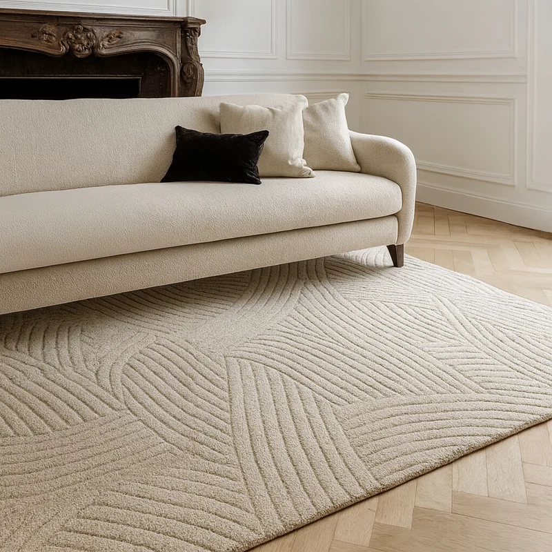 Tapis beige uni Canopée