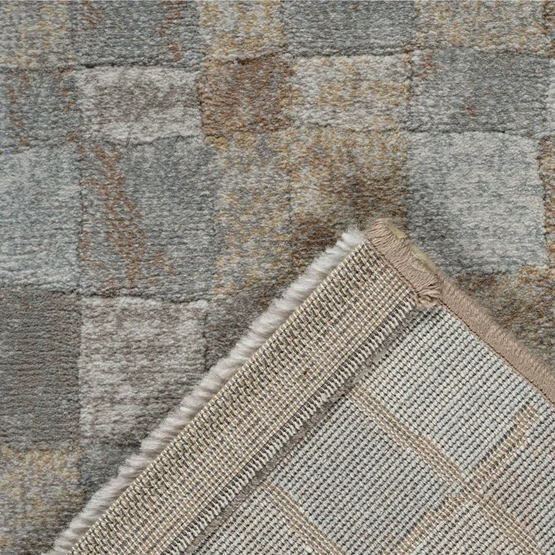Tapis beige/gris cube