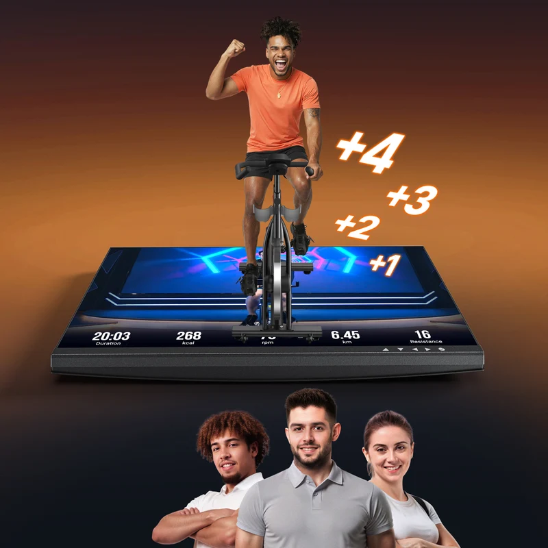 Merach S29R3 Exercise Bike with 21.5" Rotating Screen