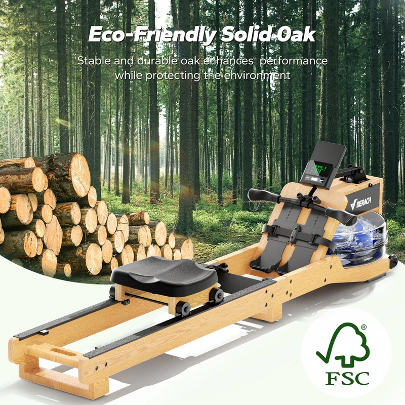 Merach R23 Red Oak Foldable Water Rowing Machine