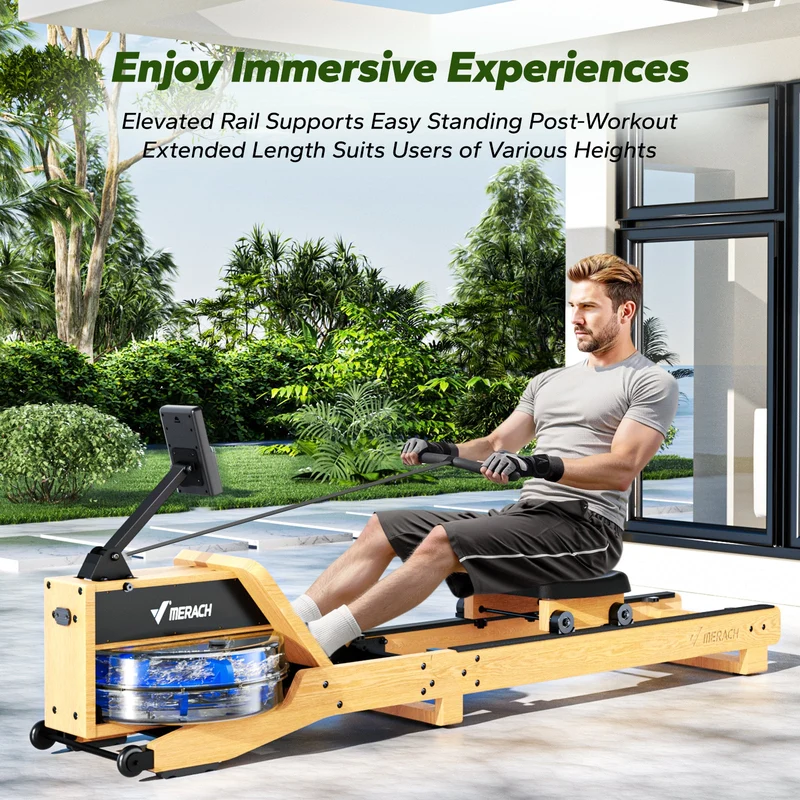 Merach R23 Red Oak Foldable Water Rowing Machine