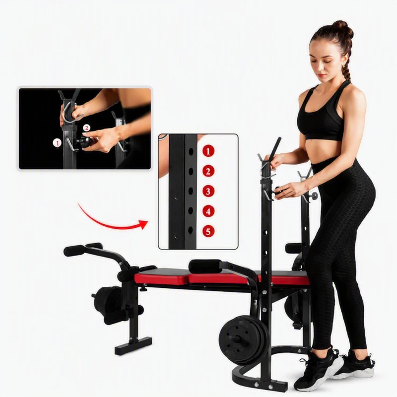 Banc Musculation Complet SYNERFIT, Pliable&Inclinable, Developper Coucher, Multifonction Réglable modèle ISE-FIT