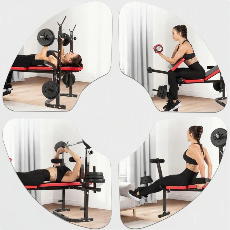 Banc Musculation Complet SYNERFIT, Pliable&Inclinable, Developper Coucher, Multifonction Réglable modèle ISE-FIT