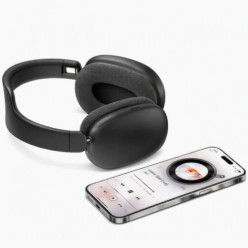 Casque Audio sans Fil édition FUNKY à réduction Active du Bruit, Version Bluetooth 5.4 , Design Pliable léger, Oreillettes Confortables avec Basses Profondes, avec Micro couleur Noir
