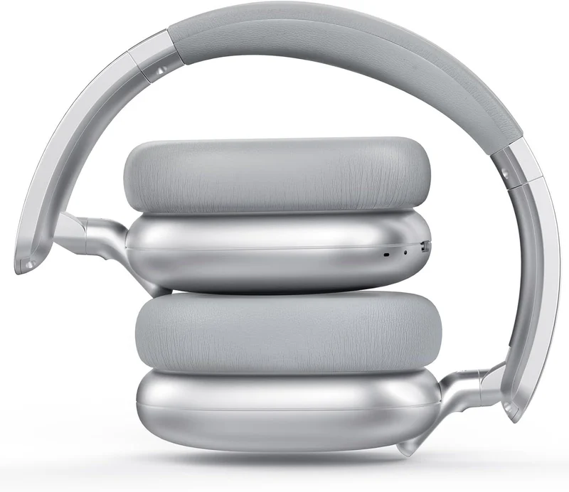 Casque Audio sans Fil édition FUNKY à réduction Active du Bruit, Version Bluetooth 5.4 , Design Pliable léger, Oreillettes Confortables avec Basses Profondes, avec Micro couleur Argent