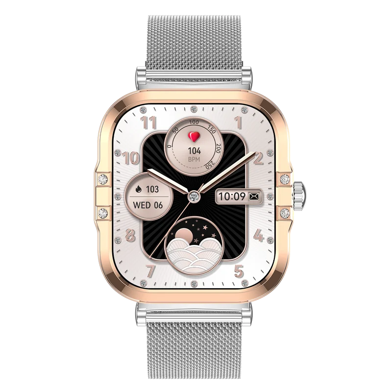 Montre connectée AMOLED- Edition Véga (avec bracelet milanais) couleur Argent