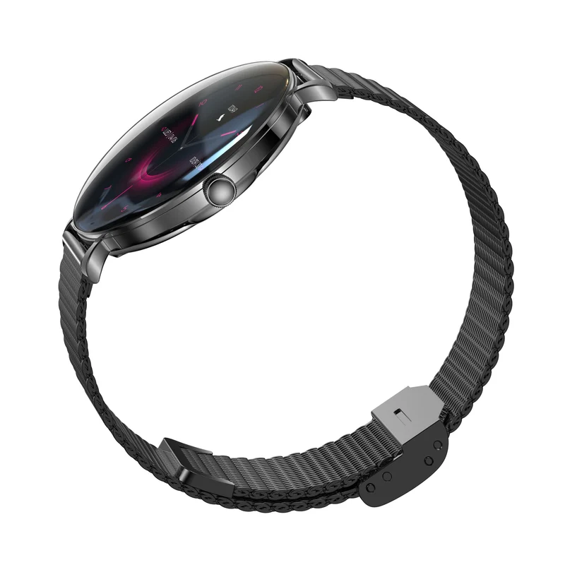 Montre connectée AMOLED- Edition ELITE écran tactile 1,43 pouces (avec bracelet milanais) couleur Noir