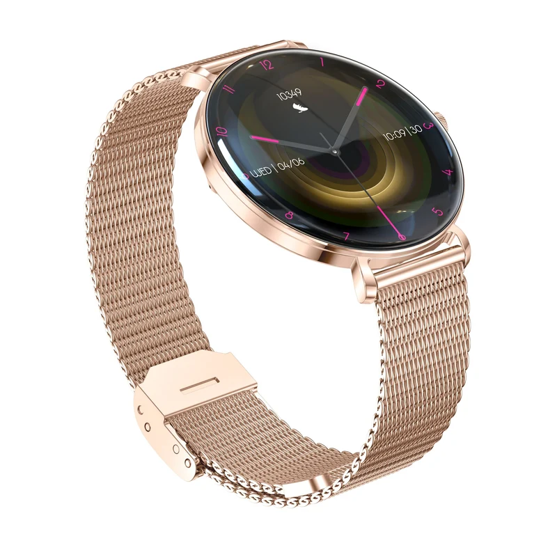 Montre connectée AMOLED- Edition ELITE écran tactile 1,43 pouces (avec bracelet milanais) couleur Or