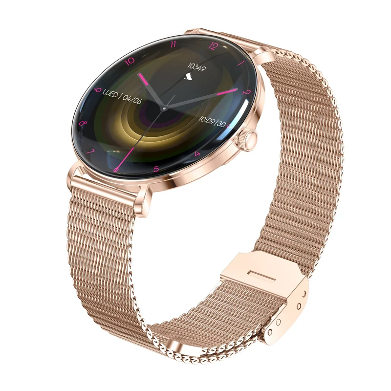 Montre connectée AMOLED- Edition ELITE écran tactile 1,43 pouces (avec bracelet milanais) couleur Or