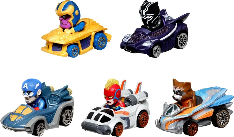 Hot Wheels - RacerVerse - Coffret de 5 Voitures - Petites Voitures -