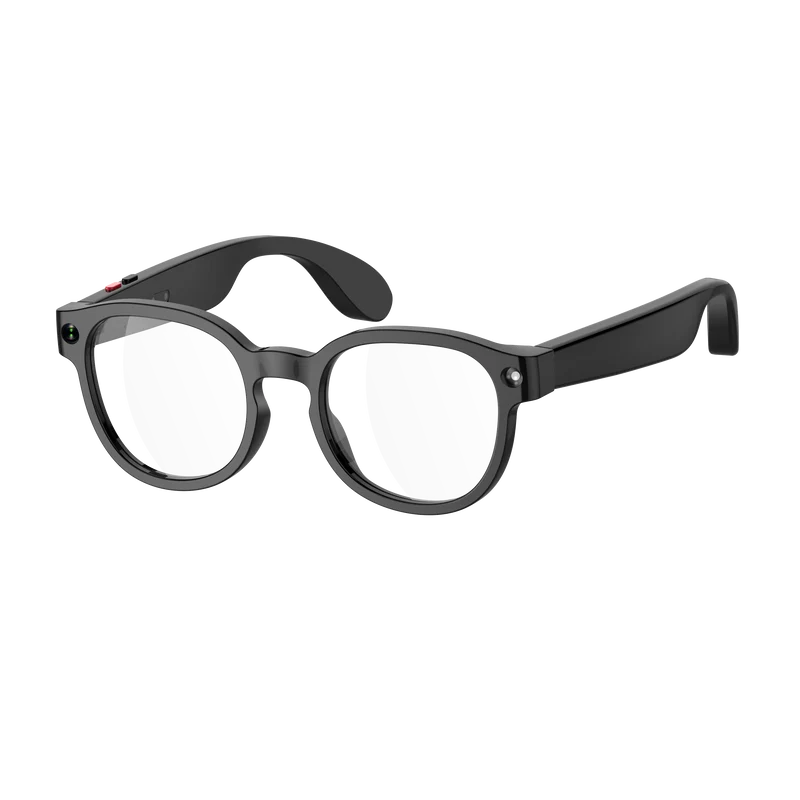 Lunettes intelligentes multifonctions NASA édition FUTURA Caméra,prise de photos, enregistrement vidéo et audio, appels Bluetooth, lecture de musique, assistant vocal, transmission sans fil Wi-Fi, Monture Mat Noir Verres Incolore Modèle Unisex design