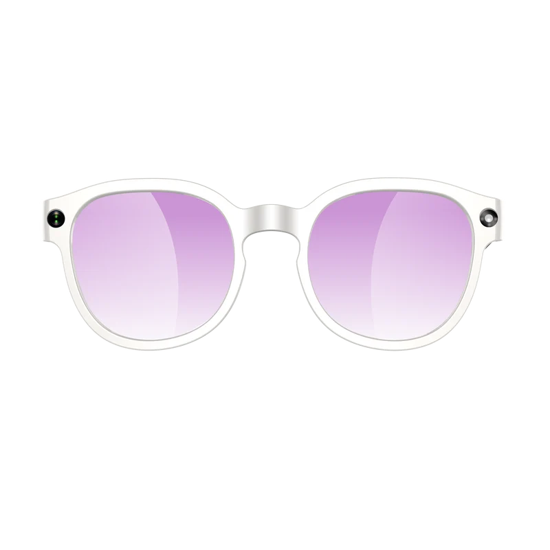 Lunettes intelligentes multifonctions NASA édition FUTURA Caméra ,prise de photos, enregistrement vidéo et audio, appels Bluetooth, lecture de musique, assistant vocal, transmission sans fil Wi-Fi, Monture Mat Blanc Verres Incolore Modèle Unisex design