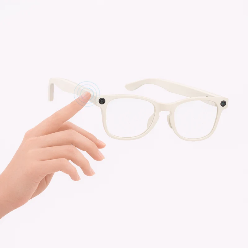 Lunettes intelligentes multifonctions NASA édition FUTURA Caméra ,prise de photos, enregistrement vidéo et audio, appels Bluetooth, lecture de musique, assistant vocal, transmission sans fil Wi-Fi, Monture Mat Blanc Verres Incolore Modèle Unisex design