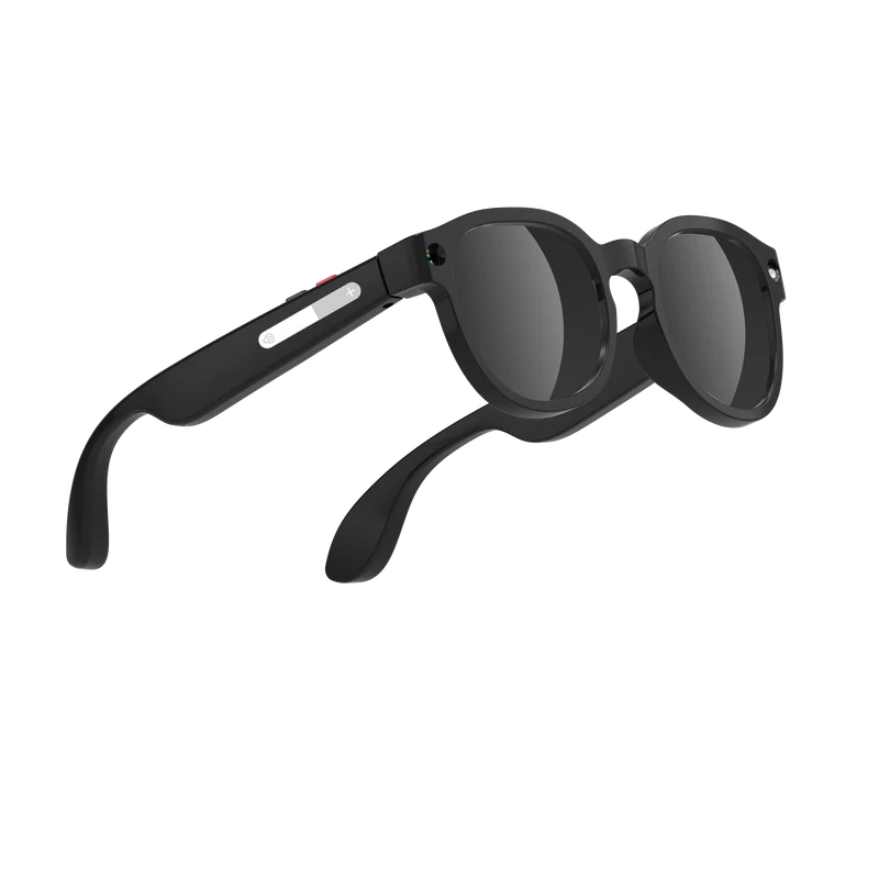 Lunettes intelligentes multifonctions NASA édition FUTURA caméra, prise de photos, enregistrement vidéo et audio, appels Bluetooth, lecture de musique, assistant vocal, transmission sans fil Wi-Fi, Monture Mat Noir Verres Graphite Modèle Unisex design