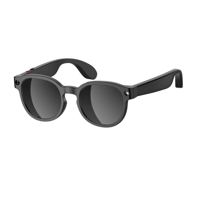 Lunettes intelligentes multifonctions NASA édition FUTURA caméra, prise de photos, enregistrement vidéo et audio, appels Bluetooth, lecture de musique, assistant vocal, transmission sans fil Wi-Fi, Monture Mat Noir Verres Graphite Modèle Unisex design