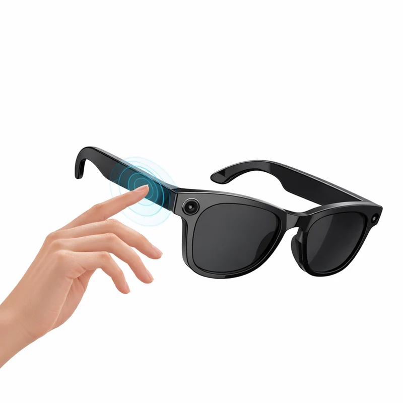 Lunettes intelligentes multifonctions NASA édition ICARE transmission Wi-Fi, Bluetooth Microphone Et Haut-Parleur Intégré Monture Mat Noir Verres Graphite Modèle Unisex design
