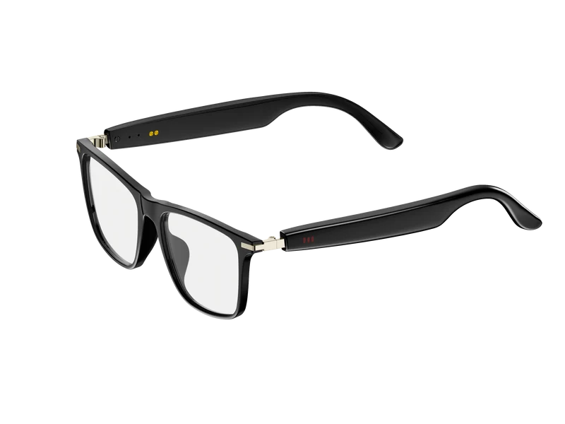 Lunettes intelligentes multifonctions NASA édition ICARE transmission Wi-Fi, Bluetooth Microphone Et Haut-Parleur Intégré Monture Mat Noir Verres Incolore Modèle Unisex design