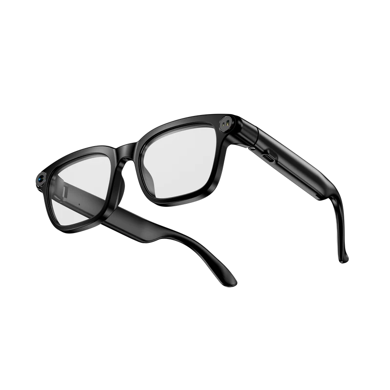 Lunettes intelligentes multifonctions NASA édition VISION Caméra 8 MP avec capteur Photo & Vidéo Haute Définition transmission Wi-Fi, Bluetooth Microphone Et Haut-Parleur Intégré Monture Mat Noir Verres Incolore Modèle Unisex design