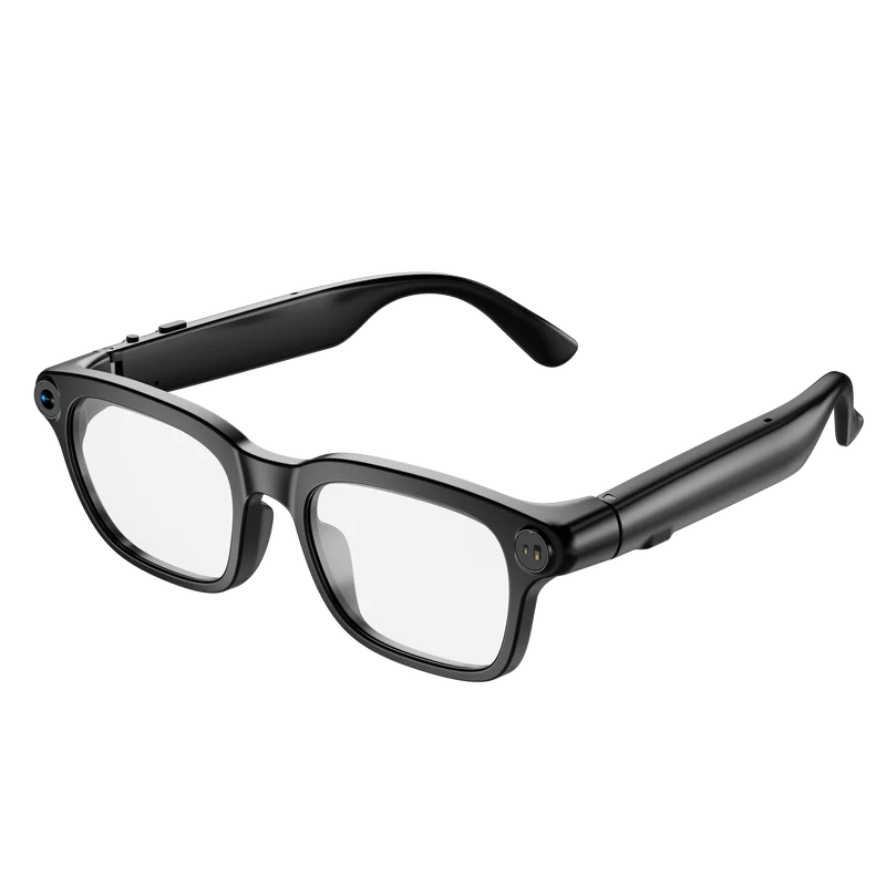 Lunettes intelligentes multifonctions NASA édition VISION Caméra 8 MP avec capteur Photo & Vidéo Haute Définition transmission Wi-Fi, Bluetooth Microphone Et Haut-Parleur Intégré Monture Mat Noir Verres Incolore Modèle Unisex design