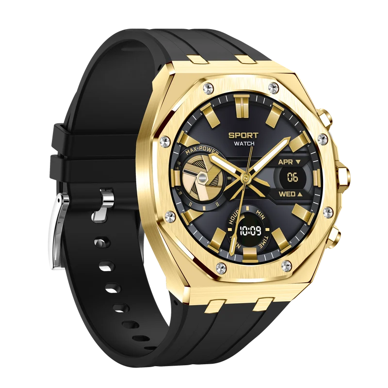 Montre connectée AMOLED NASA édition Arizona écran couleur haute définition (avec bracelet silicone) couleur cadran OR