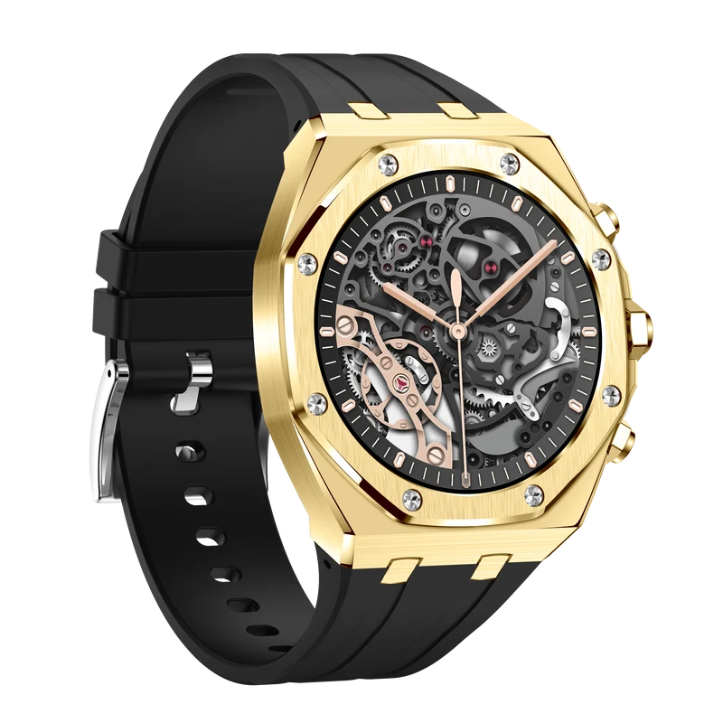 Montre connectée AMOLED NASA édition Arizona écran couleur haute définition (avec bracelet silicone) couleur cadran OR