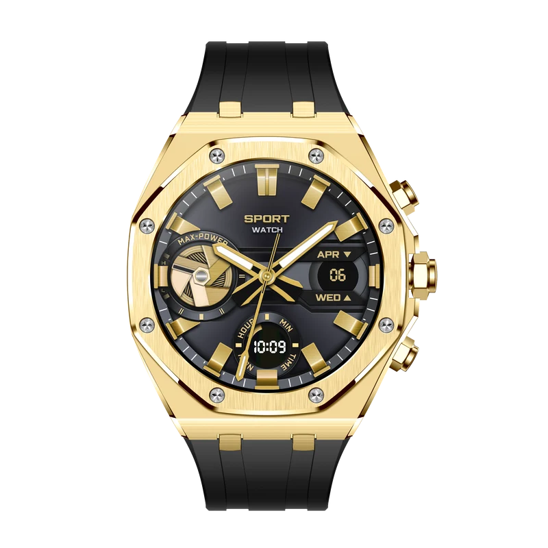 Montre connectée AMOLED NASA édition Arizona écran couleur haute définition (avec bracelet silicone) couleur cadran OR