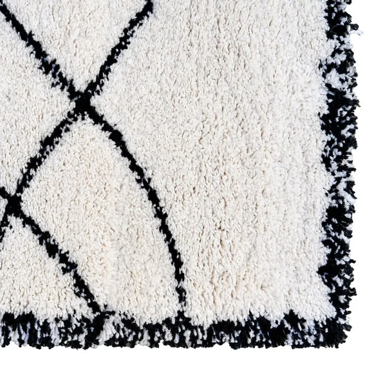 Tapis noir et blanc Ondes