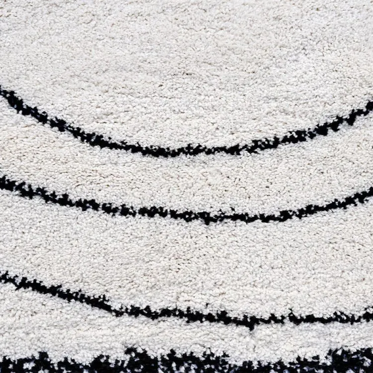 Tapis noir et blanc Ondes