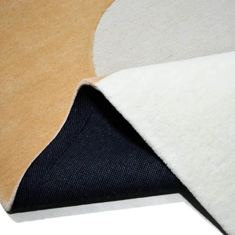 Tapis en laine Dune blanc et jaune
