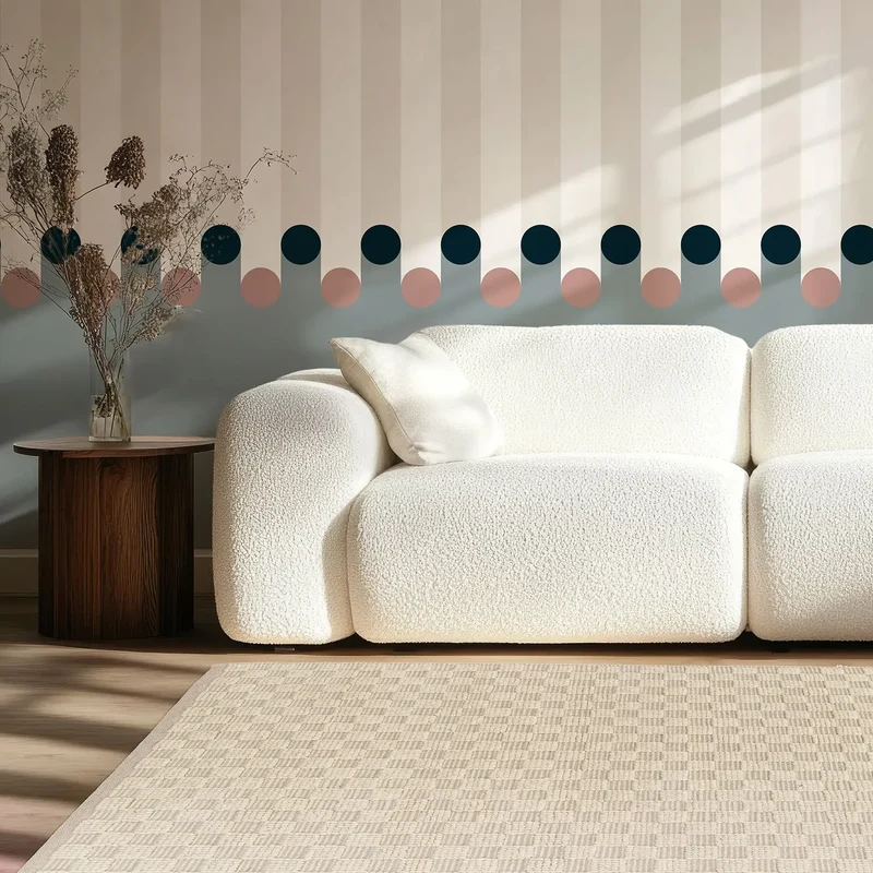 Tapis blanc Damier