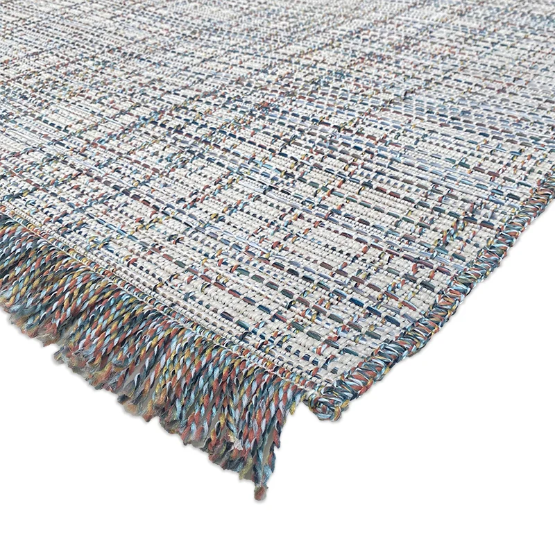 Tapis extérieur bleu effet tweed