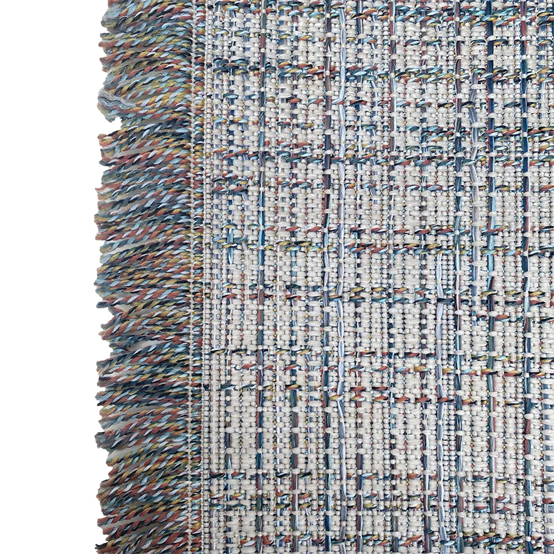 Tapis extérieur bleu effet tweed
