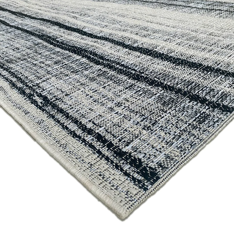 Tapis extérieur noir et blanc