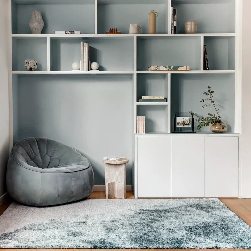 Tapis bleu Ecume