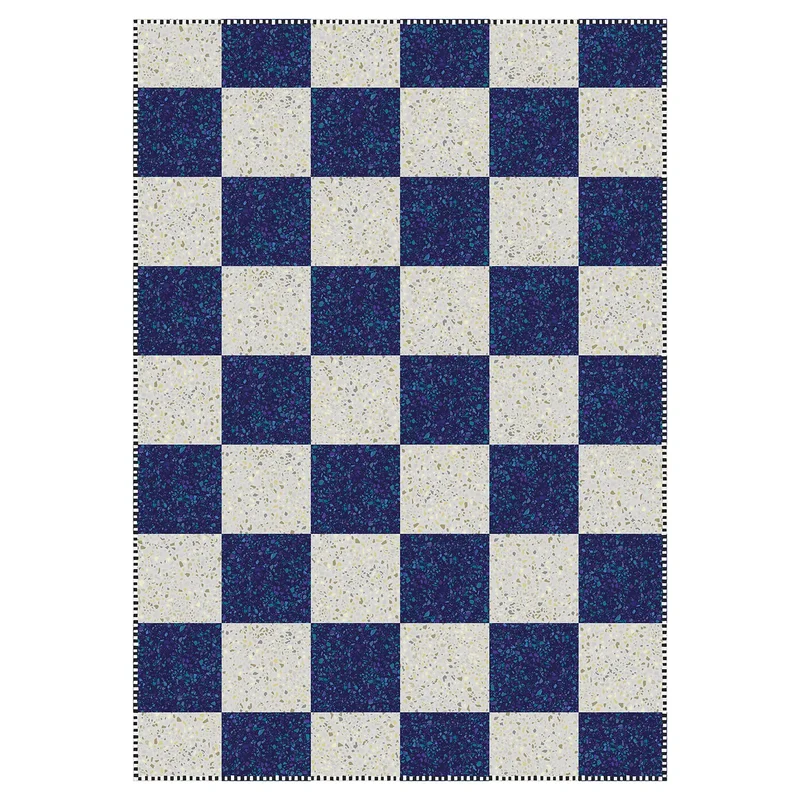 Tapis vinyle Damier bleu