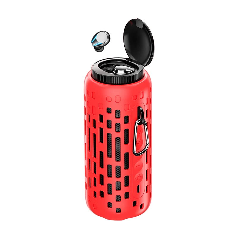 Enceinte Bluetooth 2en1 TWS 15W lumineuse - Inclus écouteurs sans fils Edition MixParty- Rouge