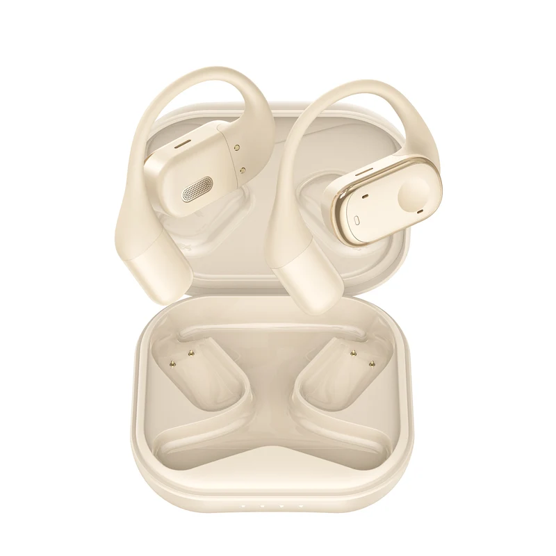Ecouteurs sans fil Bluetooth 5.3 - Sport édtion DYNAMIC avec Écran à LED couleur Or Beige