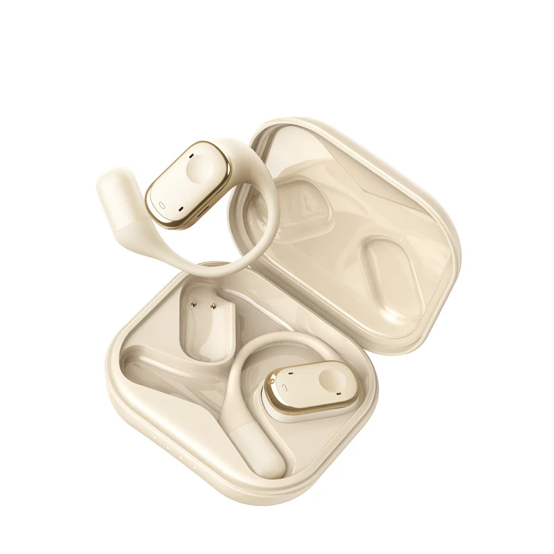 Ecouteurs sans fil Bluetooth 5.3 - Sport édtion DYNAMIC avec Écran à LED couleur Or Beige
